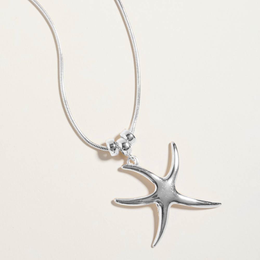 Metal Starfish Pendant Necklace