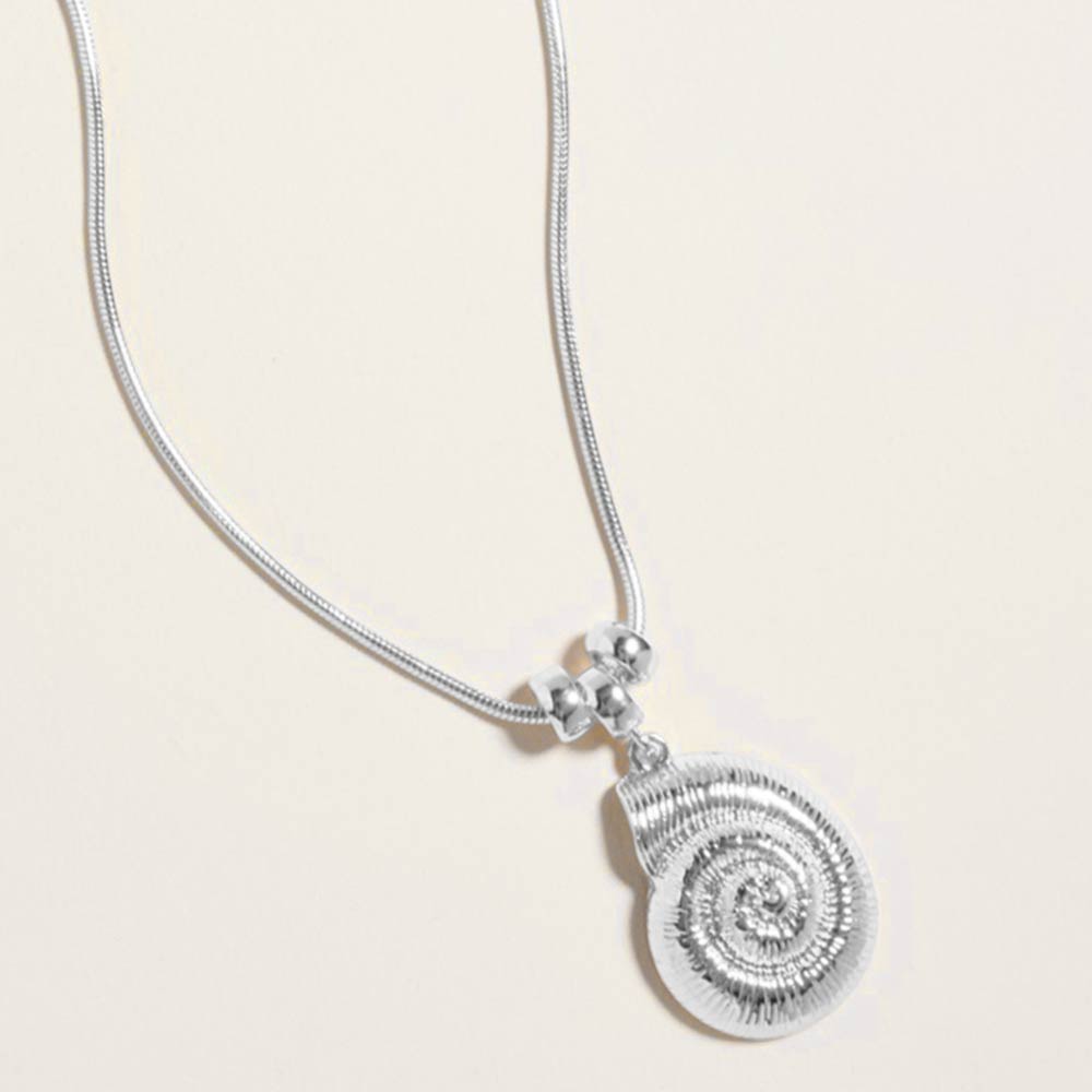 Metal Spiral Shell Pendant Necklace