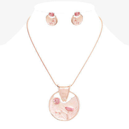Crystal Abstract Design Pendant Necklace