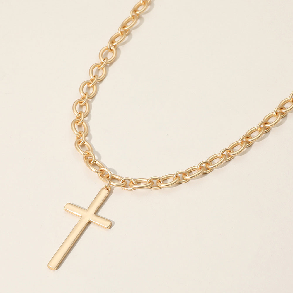 Metal Cross Pendant Necklace