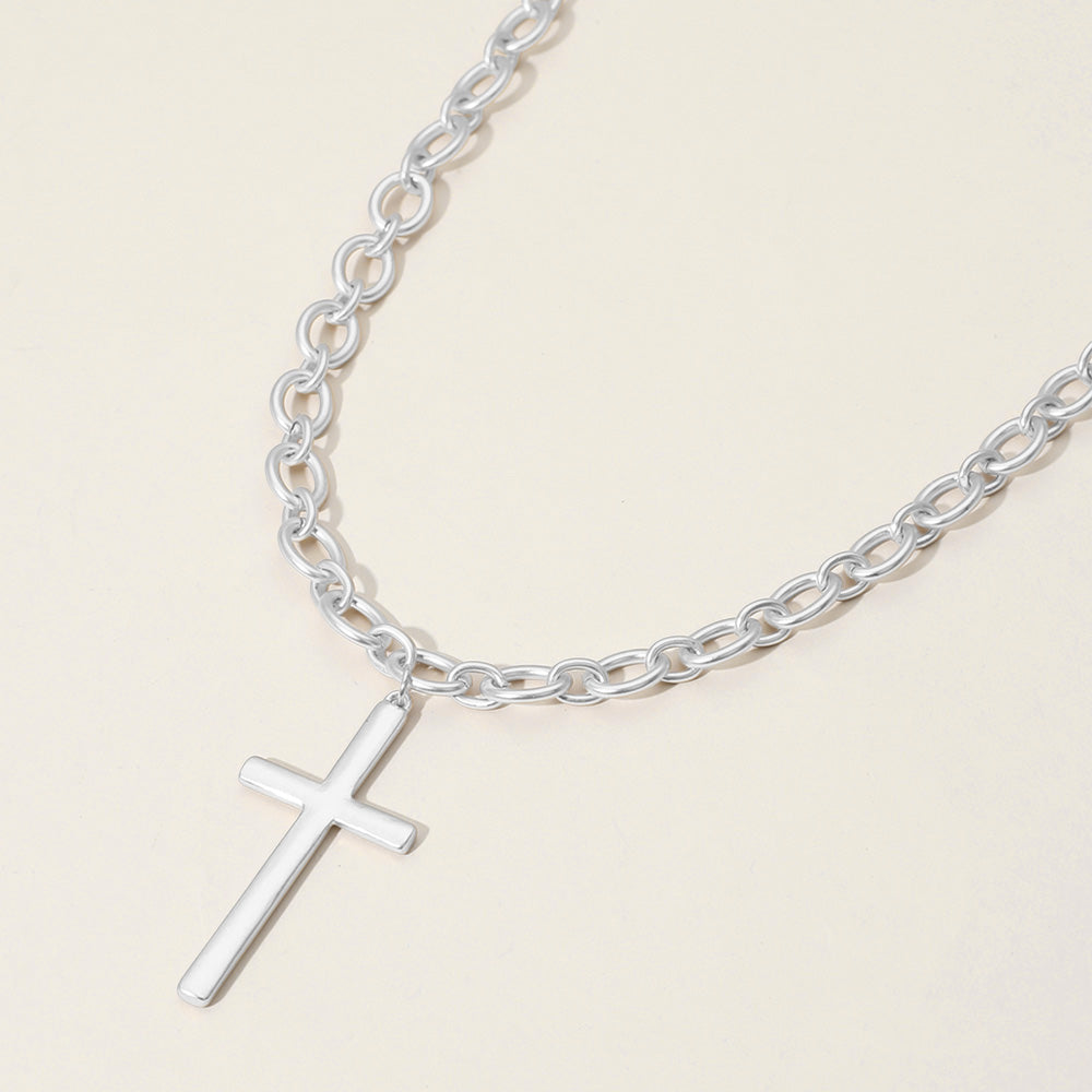 Metal Cross Pendant Necklace