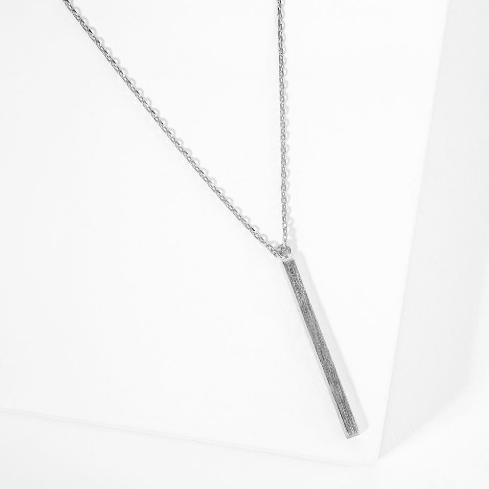 Gold Dipped Metal Bar Pendant Necklace