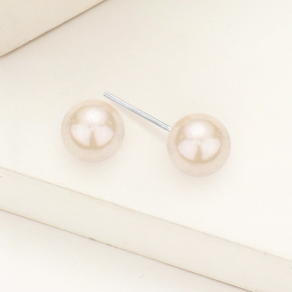 Pearl stud earrings