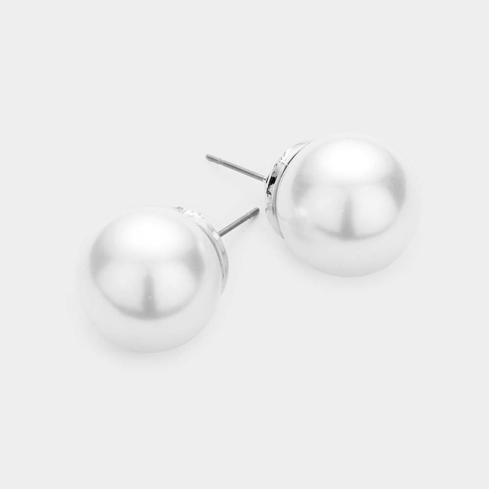 Pearl stud earrings