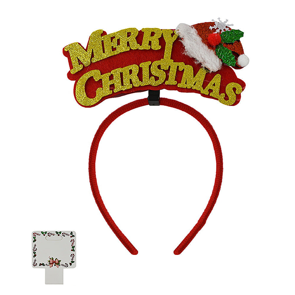 12PCS - Festive Holiday Lettering Message Headbands