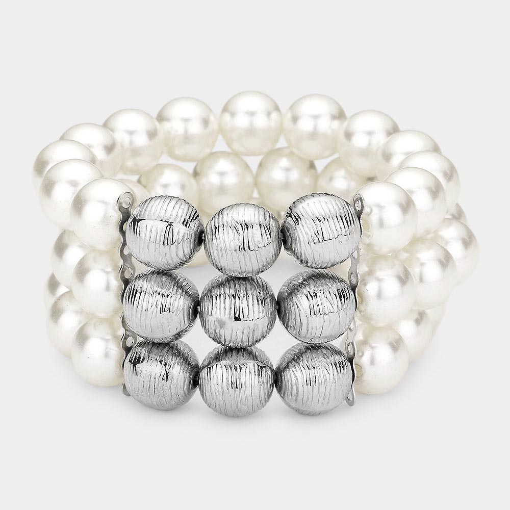 Pearl Multi Beaded Stretch Bracelet