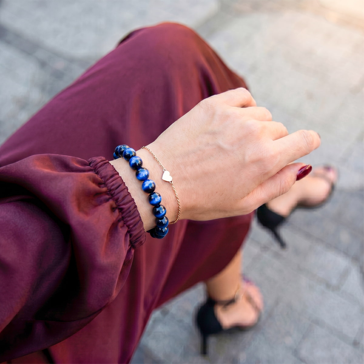 Pulsera Ojo de Tigre Azul