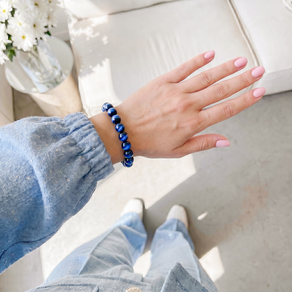 Pulsera Ojo de Tigre Azul
