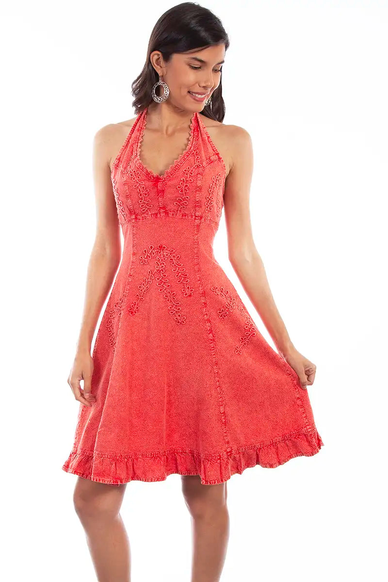Vestido con escote halter Scully Cantina (PSL-053) - Vestido de verano para mujer (liquidación)