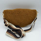 Textured Teddy Fleece Belt Bag with Adjustable Wide Strap