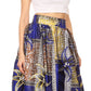 Sakkas Lanna Women's African Ankara Print Ankle Pants w/Pockets & Overlay Pull-up