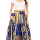 Sakkas Lanna Women's African Ankara Print Ankle Pants w/Pockets & Overlay Pull-up