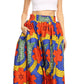 Sakkas Lanna Women's African Ankara Print Ankle Pants w/Pockets & Overlay Pull-up