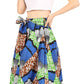 Sakkas Lanna Women's African Ankara Print Ankle Pants w/Pockets & Overlay Pull-up