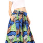 Sakkas Lanna Women's African Ankara Print Ankle Pants w/Pockets & Overlay Pull-up