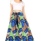 Sakkas Lanna Women's African Ankara Print Ankle Pants w/Pockets & Overlay Pull-up