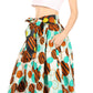 Sakkas Lanna Women's African Ankara Print Ankle Pants w/Pockets & Overlay Pull-up