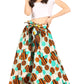 Sakkas Lanna Women's African Ankara Print Ankle Pants w/Pockets & Overlay Pull-up
