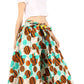 Sakkas Lanna Women's African Ankara Print Ankle Pants w/Pockets & Overlay Pull-up