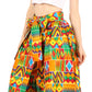 Sakkas Lanna Women's African Ankara Print Ankle Pants w/Pockets & Overlay Pull-up