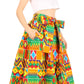 Sakkas Lanna Women's African Ankara Print Ankle Pants w/Pockets & Overlay Pull-up