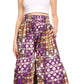 Sakkas Esme Women's African Ankara Flared Wide Leg Palazzo Pants with Pockets