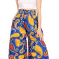 Sakkas Esme Women's African Ankara Flared Wide Leg Palazzo Pants with Pockets