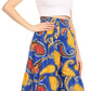 Sakkas Esme Women's African Ankara Flared Wide Leg Palazzo Pants with Pockets