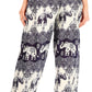 Sakkas Akilla Women's Loose Printed Yoga Elephant Pants Elastic Waist w/Pocket