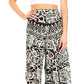 Sakkas Serilda Women's Loose Elephant Batik Boho Wide Leg Pants Elastic Waist