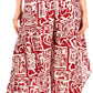 Sakkas Serilda Women's Loose Elephant Batik Boho Wide Leg Pants Elastic Waist