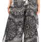 Sakkas Serilda Women's Loose Elephant Batik Boho Wide Leg Pants Elastic Waist