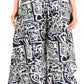 Sakkas Serilda Women's Loose Elephant Batik Boho Wide Leg Pants Elastic Waist