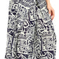 Sakkas Serilda Women's Loose Elephant Batik Boho Wide Leg Pants Elastic Waist