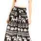 Sakkas Lilja Women's Loose Wide Leg Printed Elephant Pants Elastic Waist w/Pockets