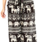 Sakkas Lilja Women's Loose Wide Leg Printed Elephant Pants Elastic Waist w/Pockets