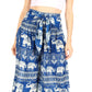 Sakkas Lilja Women's Loose Wide Leg Printed Elephant Pants Elastic Waist w/Pockets