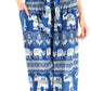 Sakkas Lilja Women's Loose Wide Leg Printed Elephant Pants Elastic Waist w/Pockets