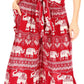 Sakkas Lilja Women's Loose Wide Leg Printed Elephant Pants Elastic Waist w/Pockets