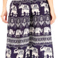 Sakkas Lilja Women's Loose Wide Leg Printed Elephant Pants Elastic Waist w/Pockets