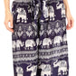 Sakkas Lilja Women's Loose Wide Leg Printed Elephant Pants Elastic Waist w/Pockets