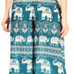 Sakkas Lilja Women's Loose Wide Leg Printed Elephant Pants Elastic Waist w/Pockets