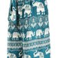 Sakkas Lilja Women's Loose Wide Leg Printed Elephant Pants Elastic Waist w/Pockets