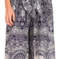 Sakkas Lilja Women's Loose Wide Leg Printed Elephant Pants Elastic Waist w/Pockets