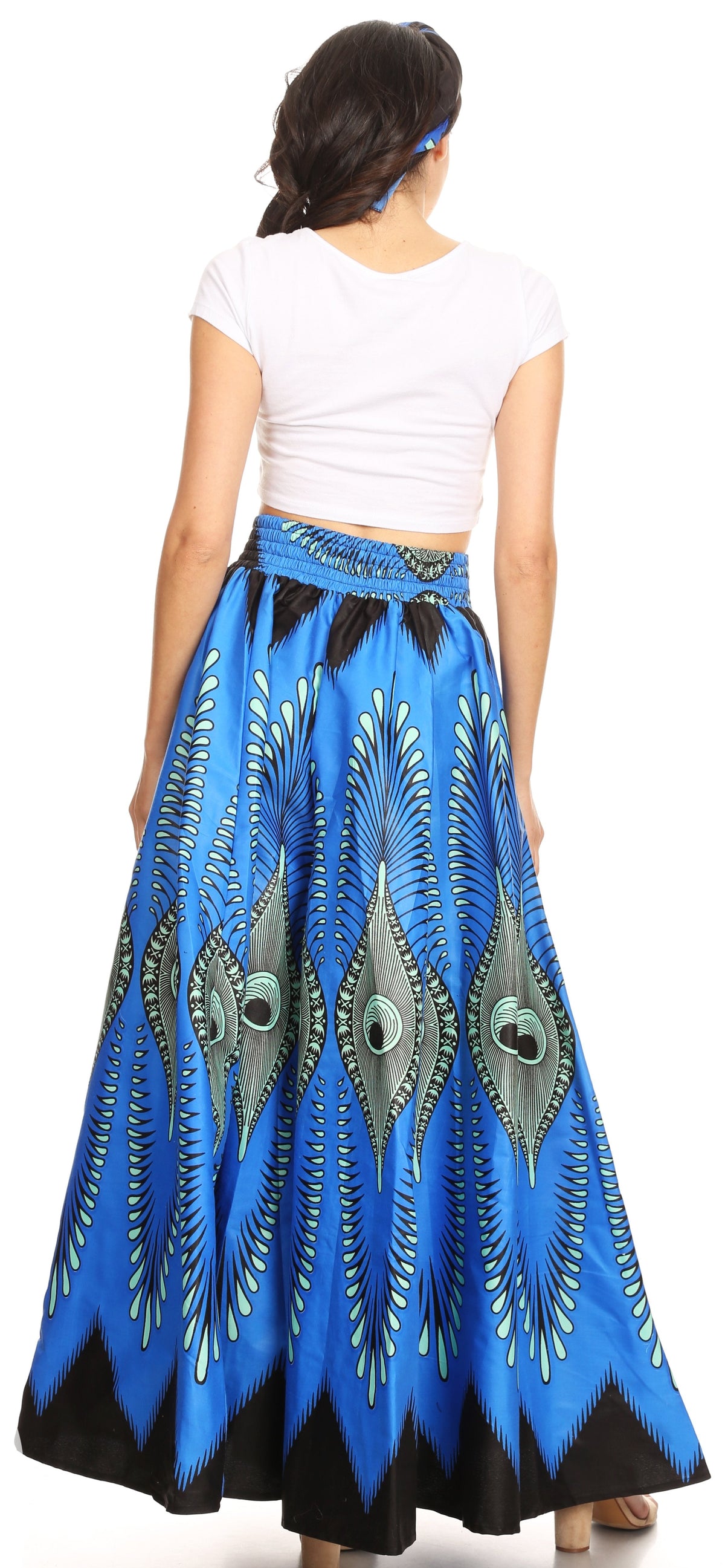 Pantalones Sakkas Sora Anchos de Pierna Suelta Estampado Ankara Africano Casuales con Cintura Elástica para Mujer