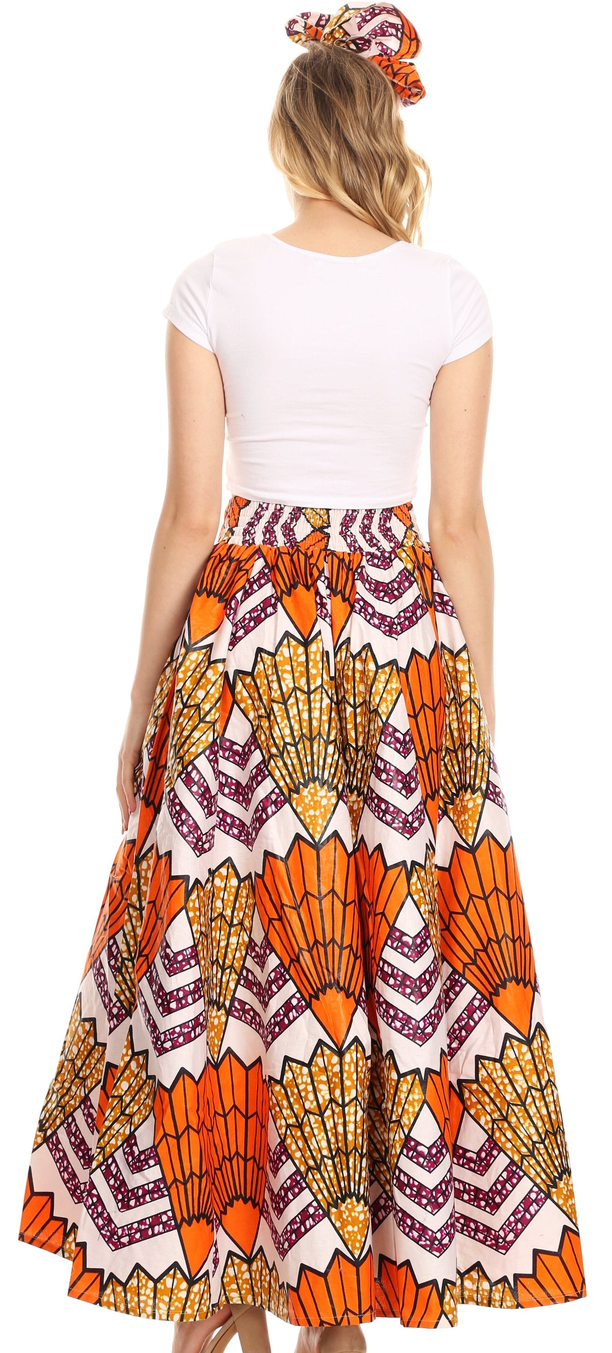 Pantalones Sakkas Sora Anchos de Pierna Suelta Estampado Ankara Africano Casuales con Cintura Elástica para Mujer