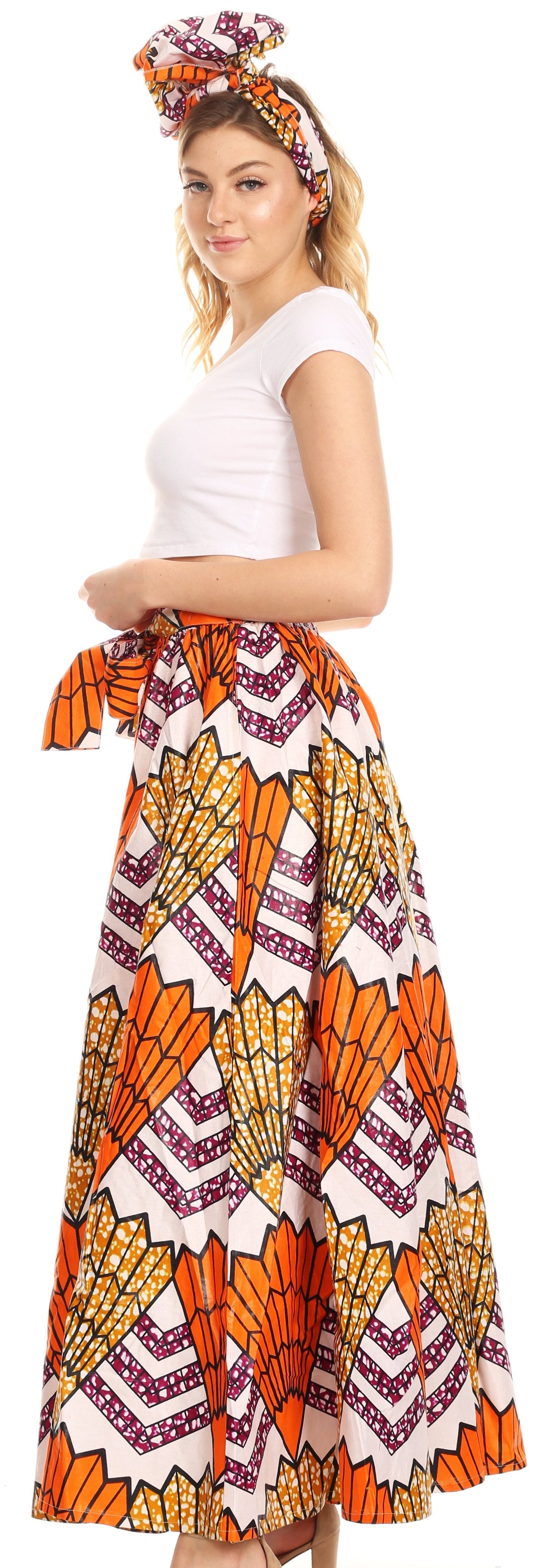 Pantalones Sakkas Sora Anchos de Pierna Suelta Estampado Ankara Africano Casuales con Cintura Elástica para Mujer