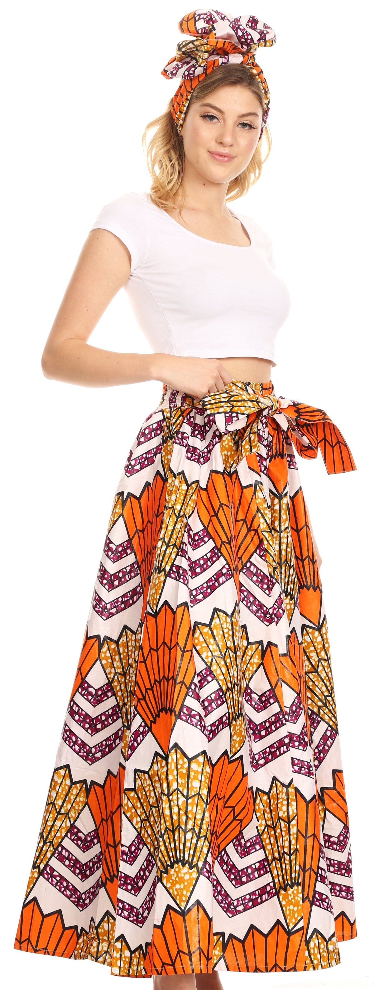 Pantalones Sakkas Sora Anchos de Pierna Suelta Estampado Ankara Africano Casuales con Cintura Elástica para Mujer