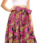 Pantalones Sakkas Sora Anchos de Pierna Suelta Estampado Ankara Africano Casuales con Cintura Elástica para Mujer