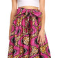 Pantalones Sakkas Sora Anchos de Pierna Suelta Estampado Ankara Africano Casuales con Cintura Elástica para Mujer